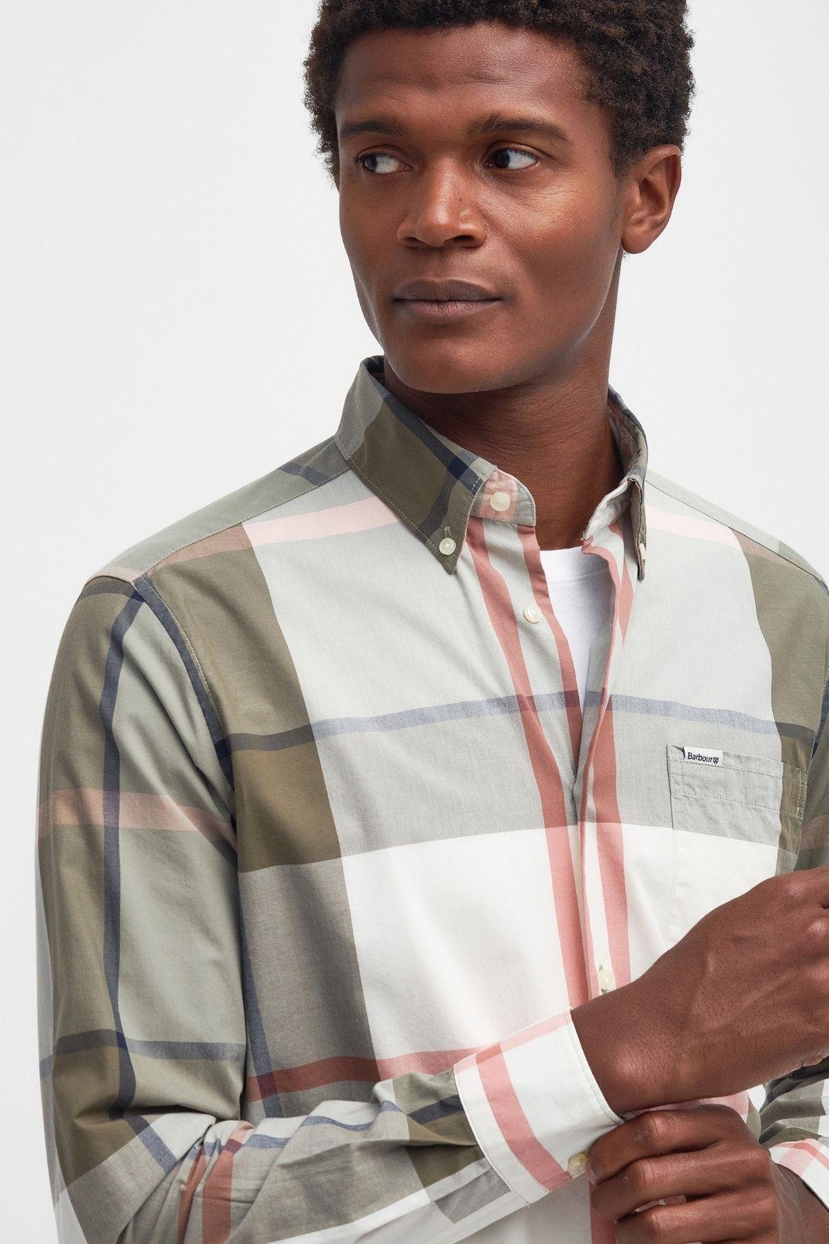 Barbour Harris Tailored Gömlek TN24 Glenmore Olive Tartan