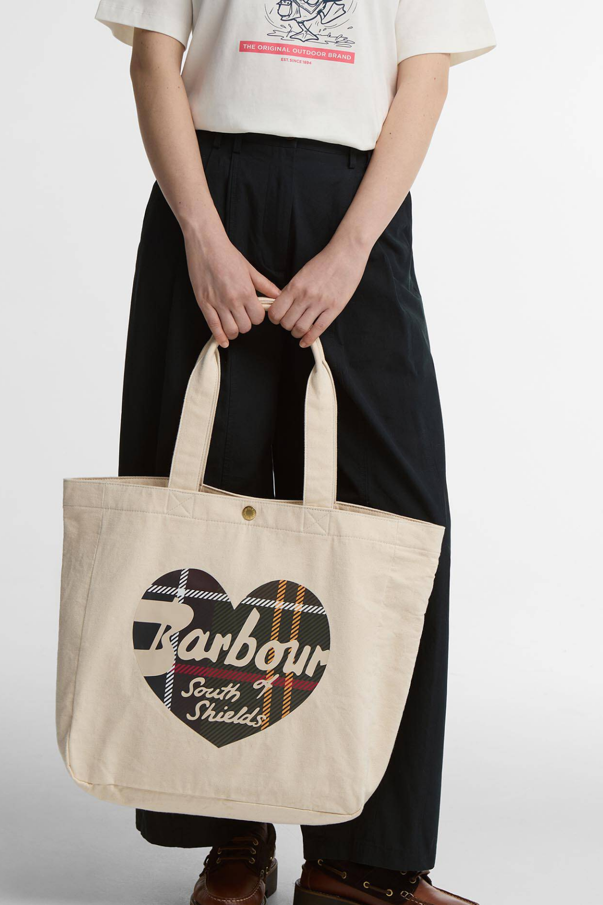 Barbour Heart Tote Çanta BE11 Ecru Classic