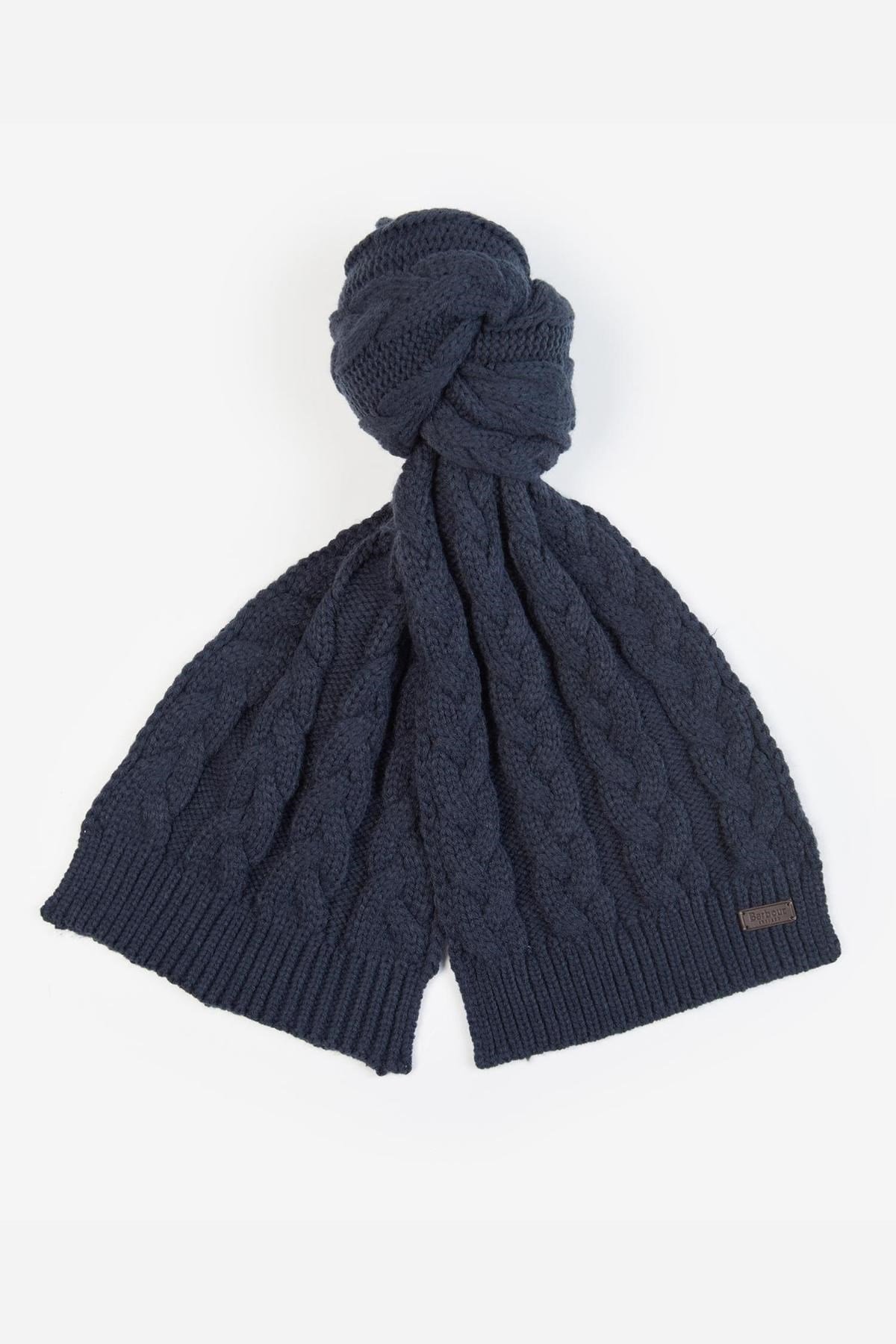 Barbour Highgate Cable Bere & Atkı Hediye Seti NY71 NAVY