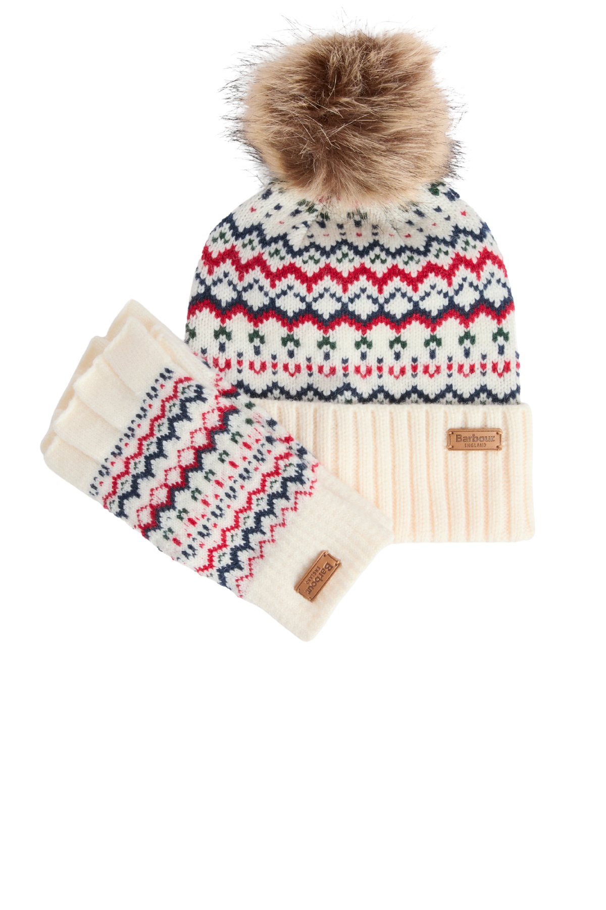 Barbour Holly Bere ve Eldiven Hediye Seti WH53 Antique White