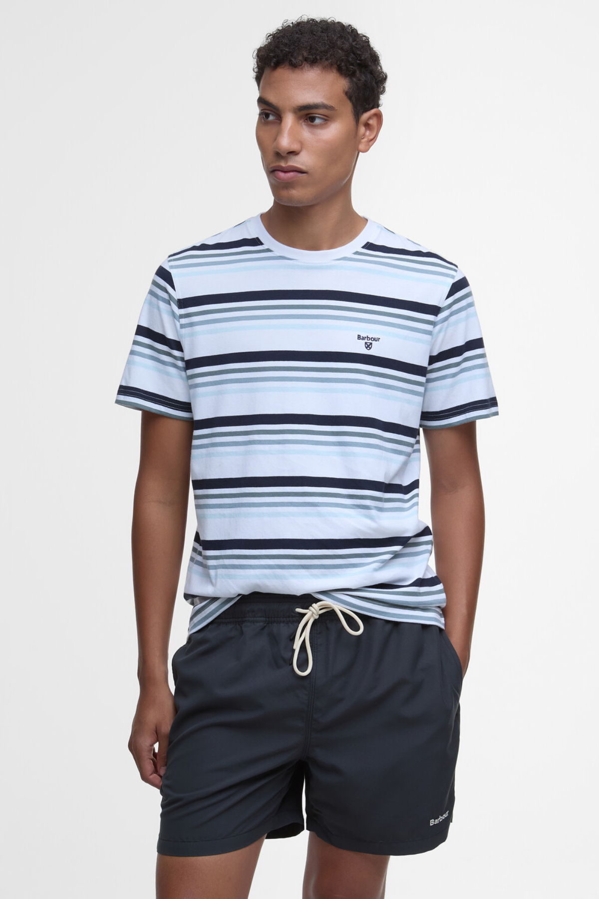 Barbour Houstead Stripe Tailored Fit T-Shirt WH11 White