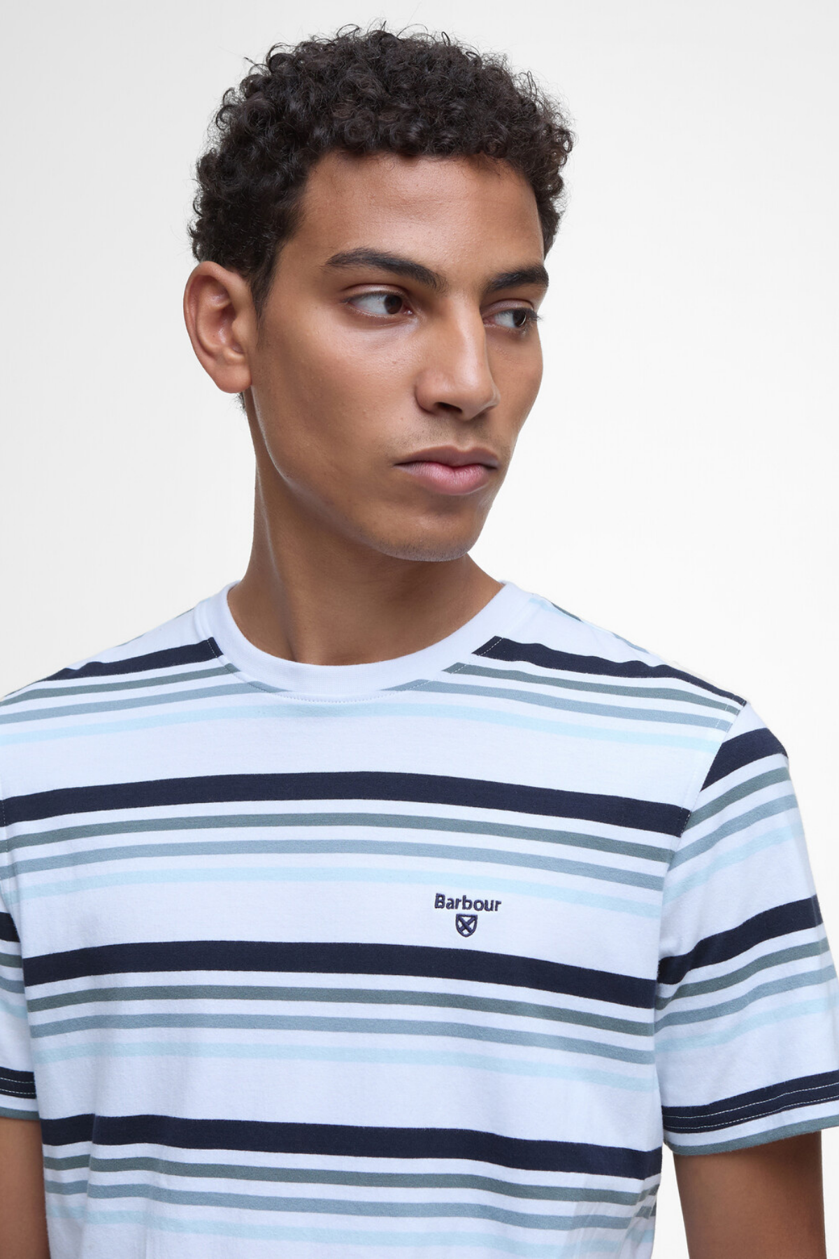 Barbour Houstead Stripe Tailored Fit T-Shirt WH11 White