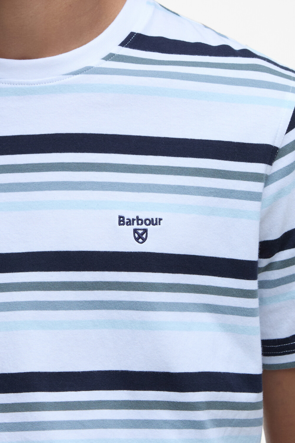 Barbour Houstead Stripe Tailored Fit T-Shirt WH11 White