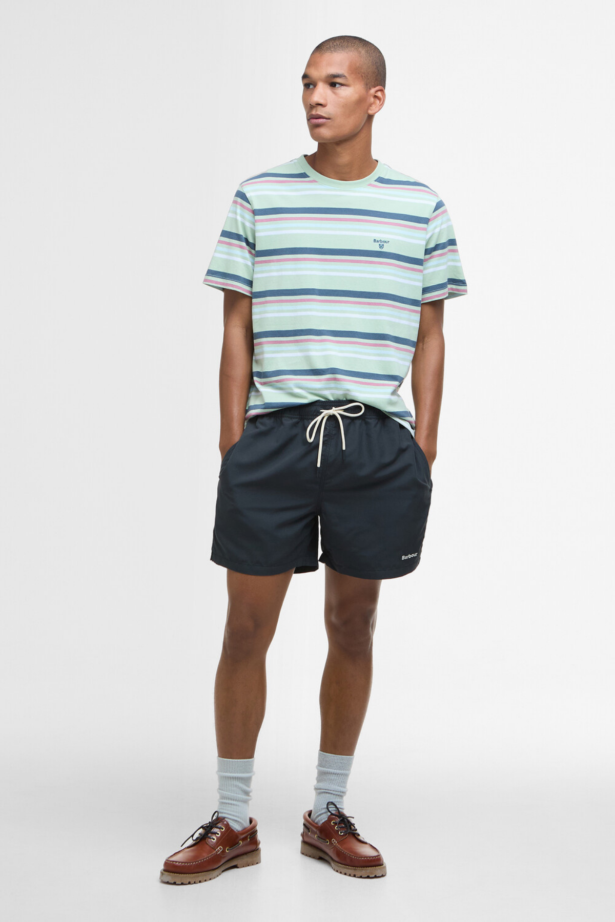 Barbour Houstead Stripe Tailored Fit T-Shirt GN12 Pale Apple