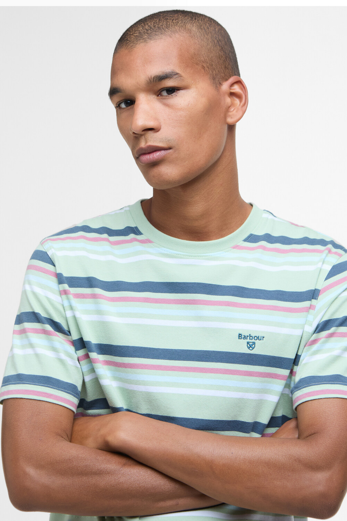 Barbour Houstead Stripe Tailored Fit T-Shirt GN12 Pale Apple
