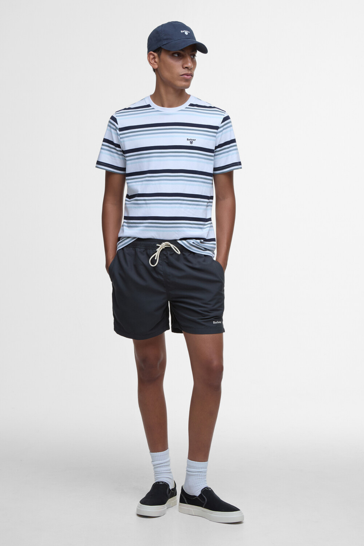 Barbour Houstead Stripe Tailored Fit T-Shirt WH11 White