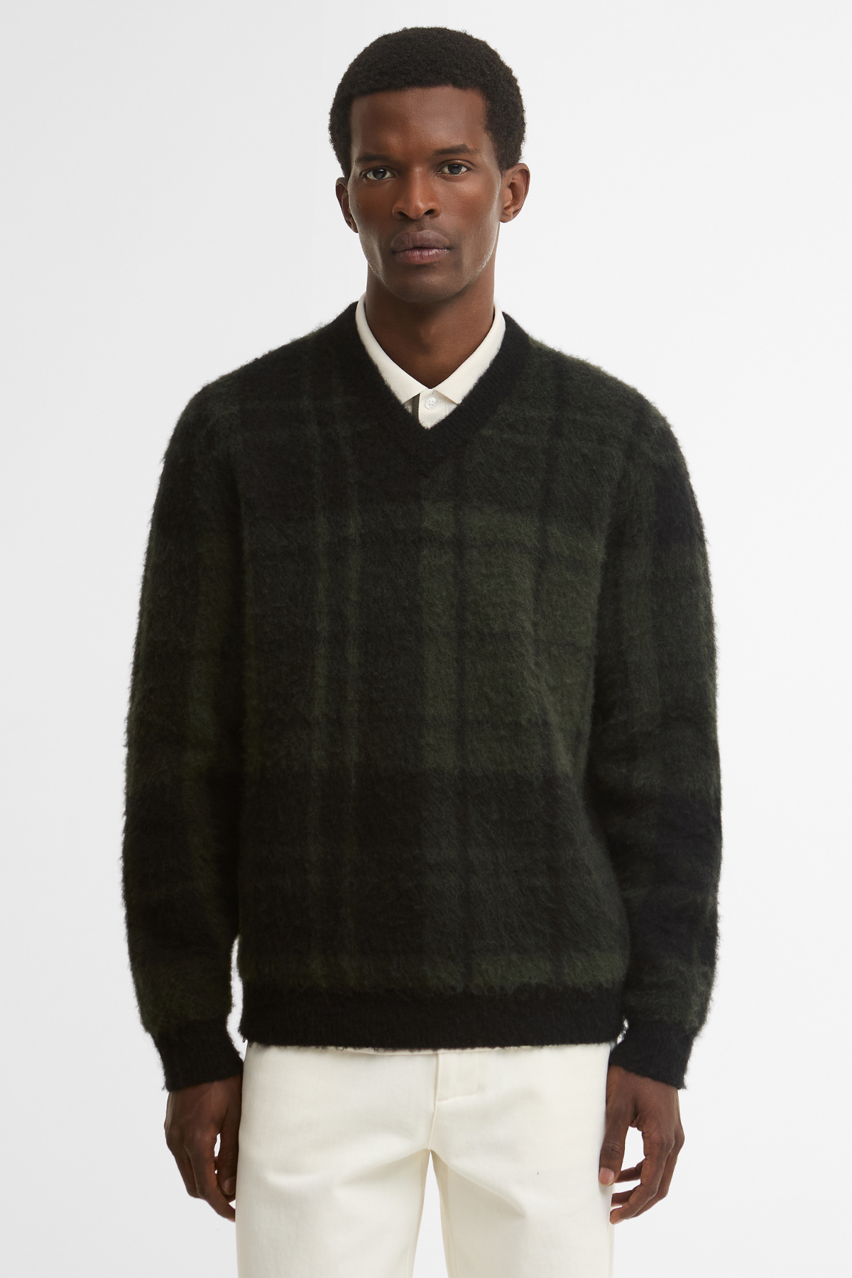 Barbour Hunham Tartan V Yaka Kazak BK31 Black