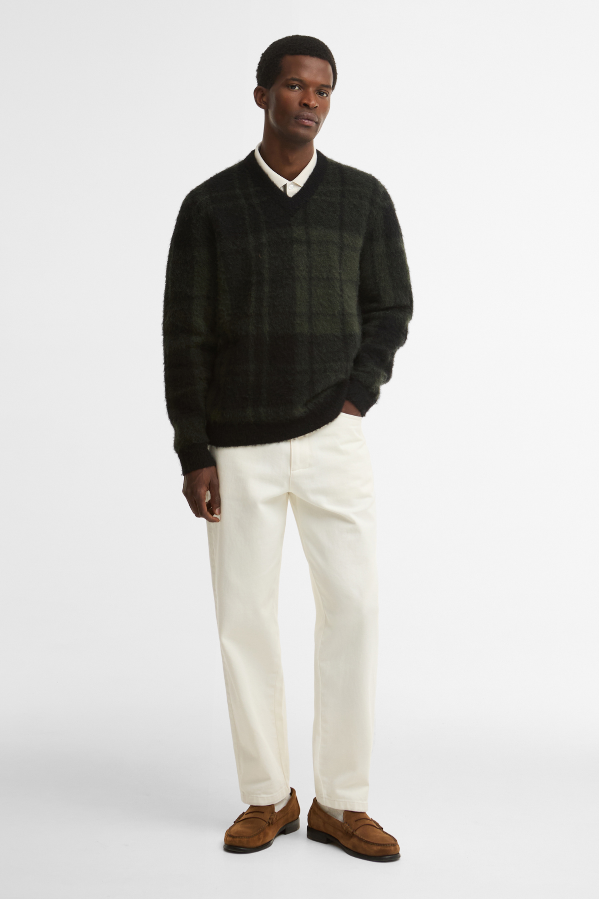 Barbour Hunham Tartan V Yaka Kazak BK31 Black