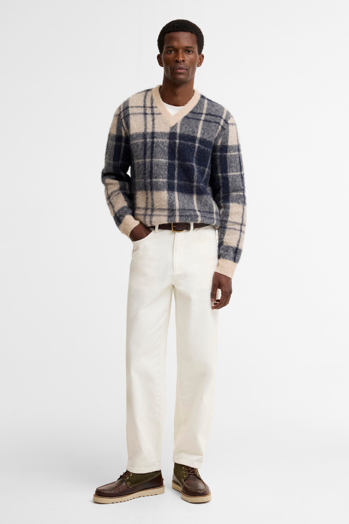 Barbour Hunham Tartan V Yaka Kazak ST51 Stone