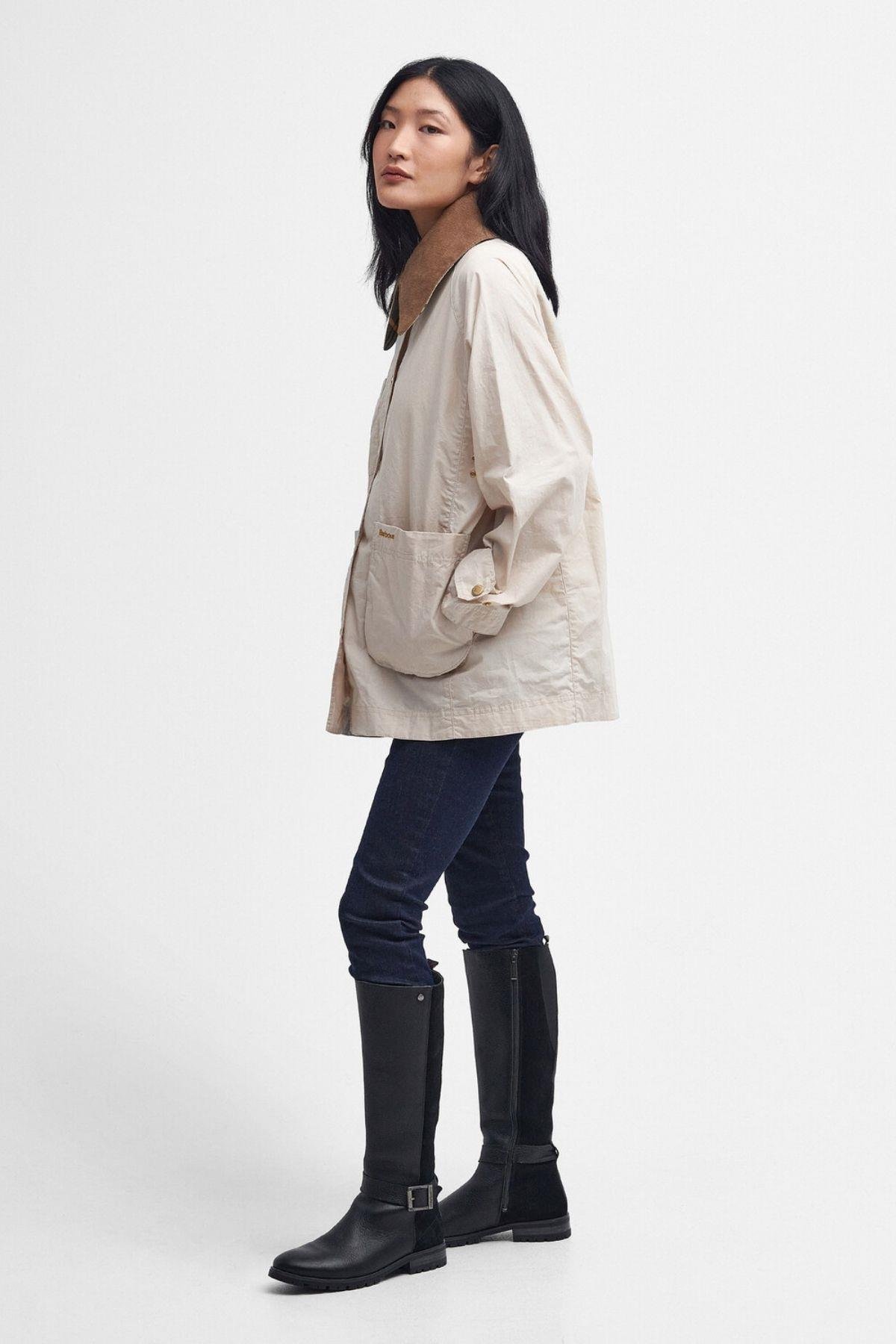 Barbour Hutton Oversized Showerproof Ceket ST51 Oatmeal