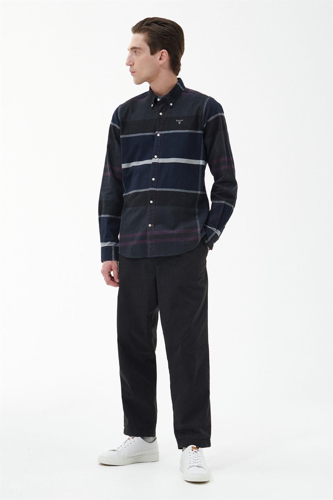 Barbour Iceloch Tailored Gömlek TN17 Black Slate Tartan