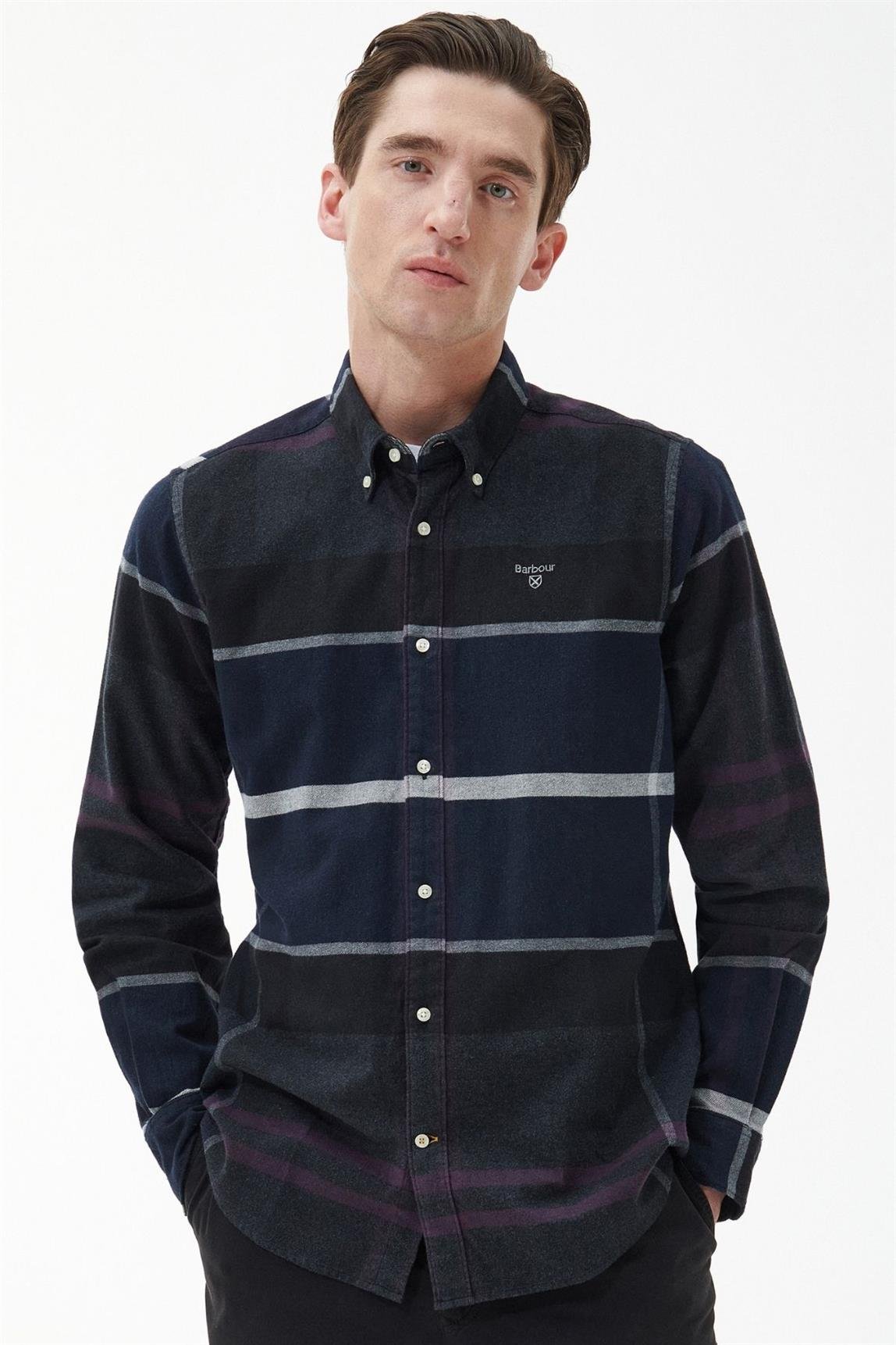 Barbour Iceloch Tailored Gömlek TN17 Black Slate Tartan