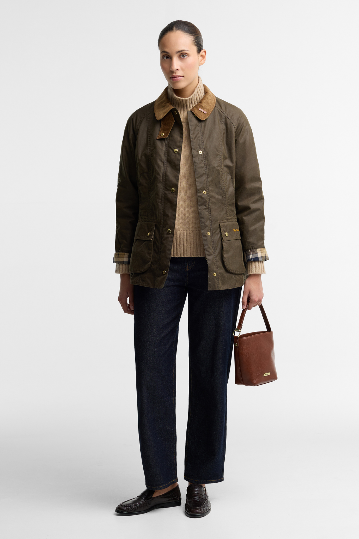 Barbour Icons Beadnell Yağlı Ceket SN91 Beech Birchwood