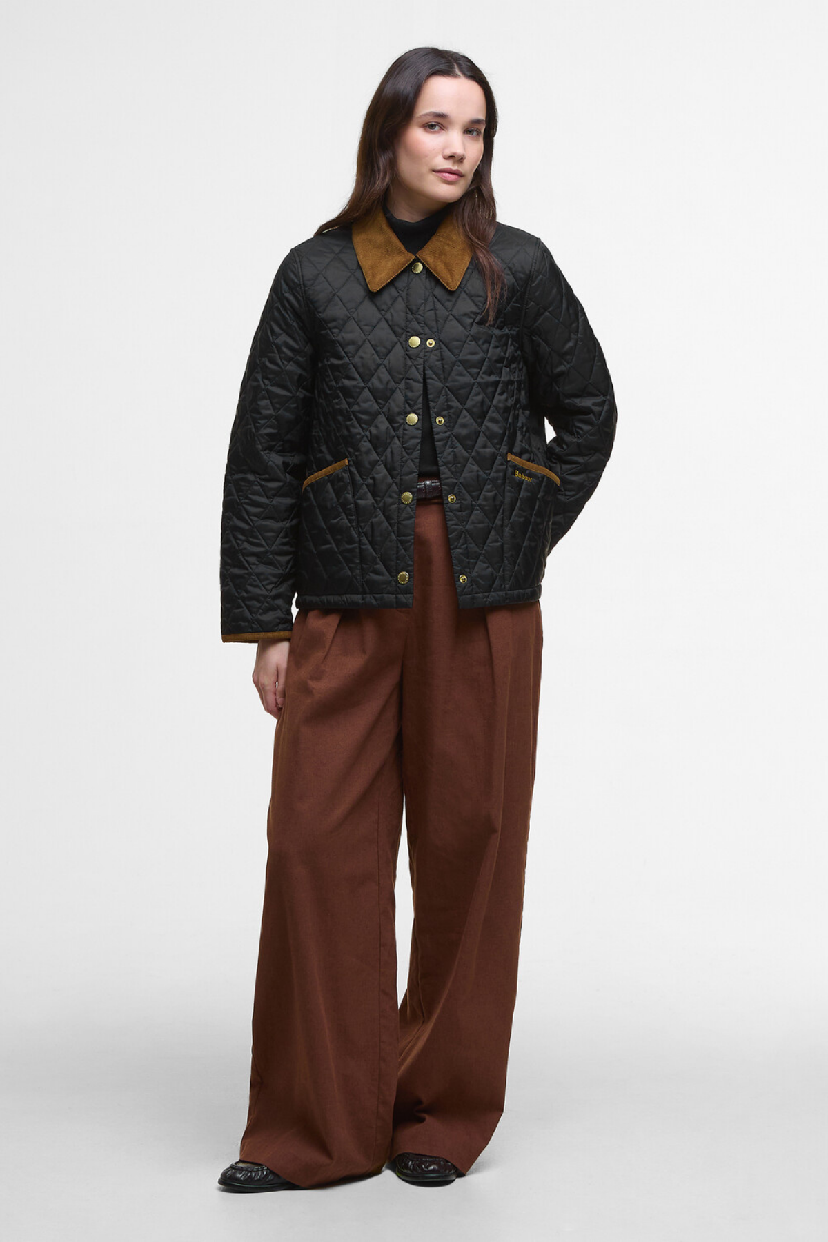Barbour Icons Cropped Liddesdale Kapitone Ceket BK91 Black/Classic