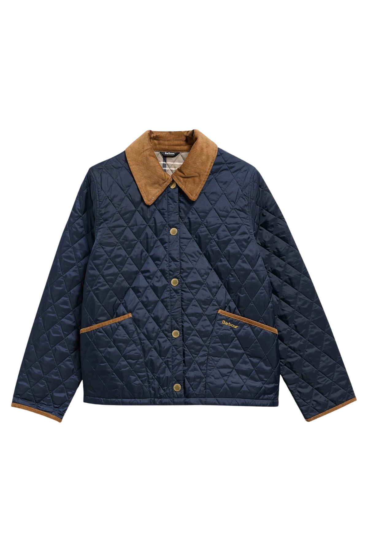 Barbour Icons Cropped Liddesdale Kapitone Ceket NY52 Dark Navy Birchwood