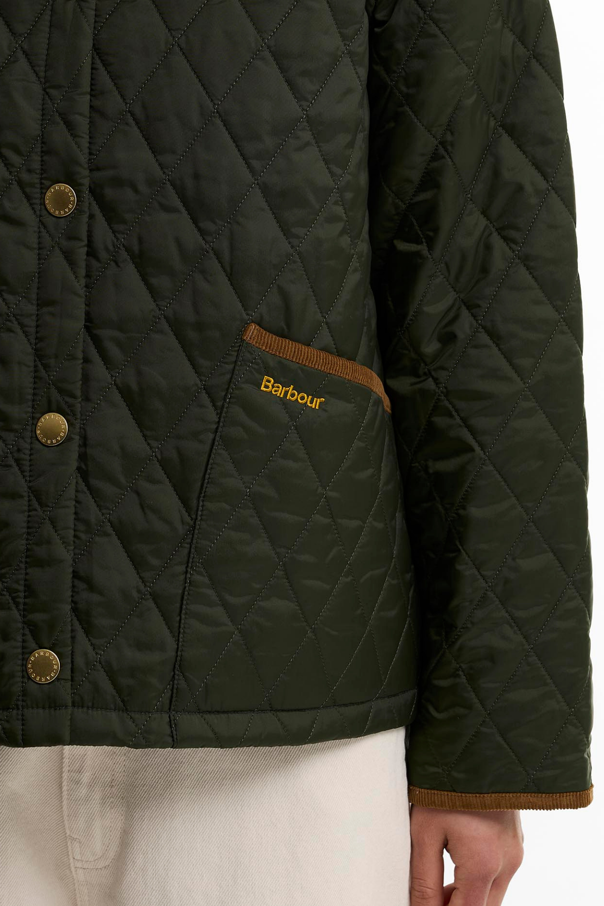 Barbour Icons Cropped Liddesdale Kapitone Ceket OL74 Olive Classic