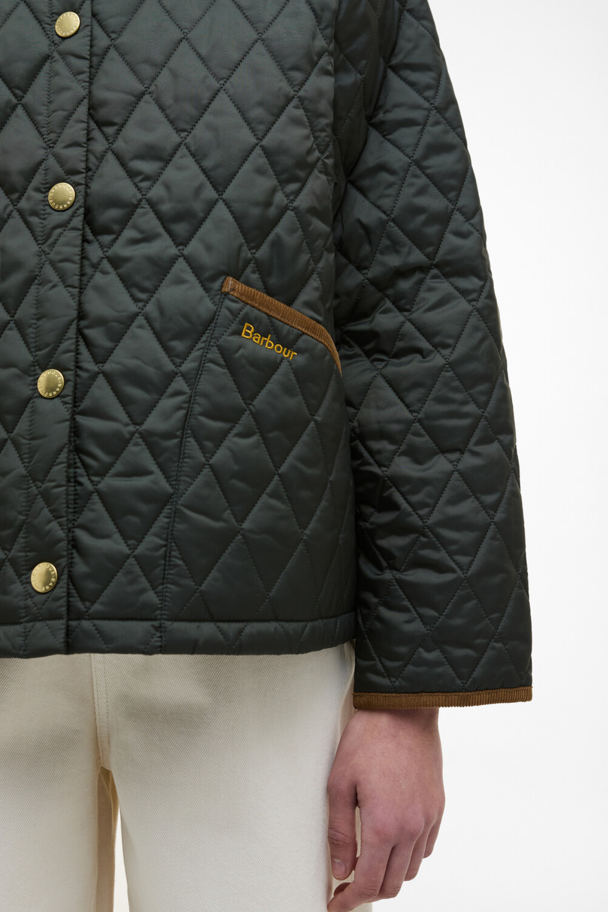 Barbour Icons Cropped Liddesdale Kapitone Ceket OL71 Sage