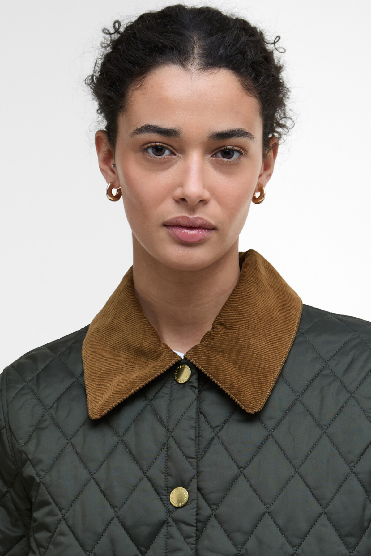 Barbour Icons Cropped Liddesdale Kapitone Ceket OL71 Sage