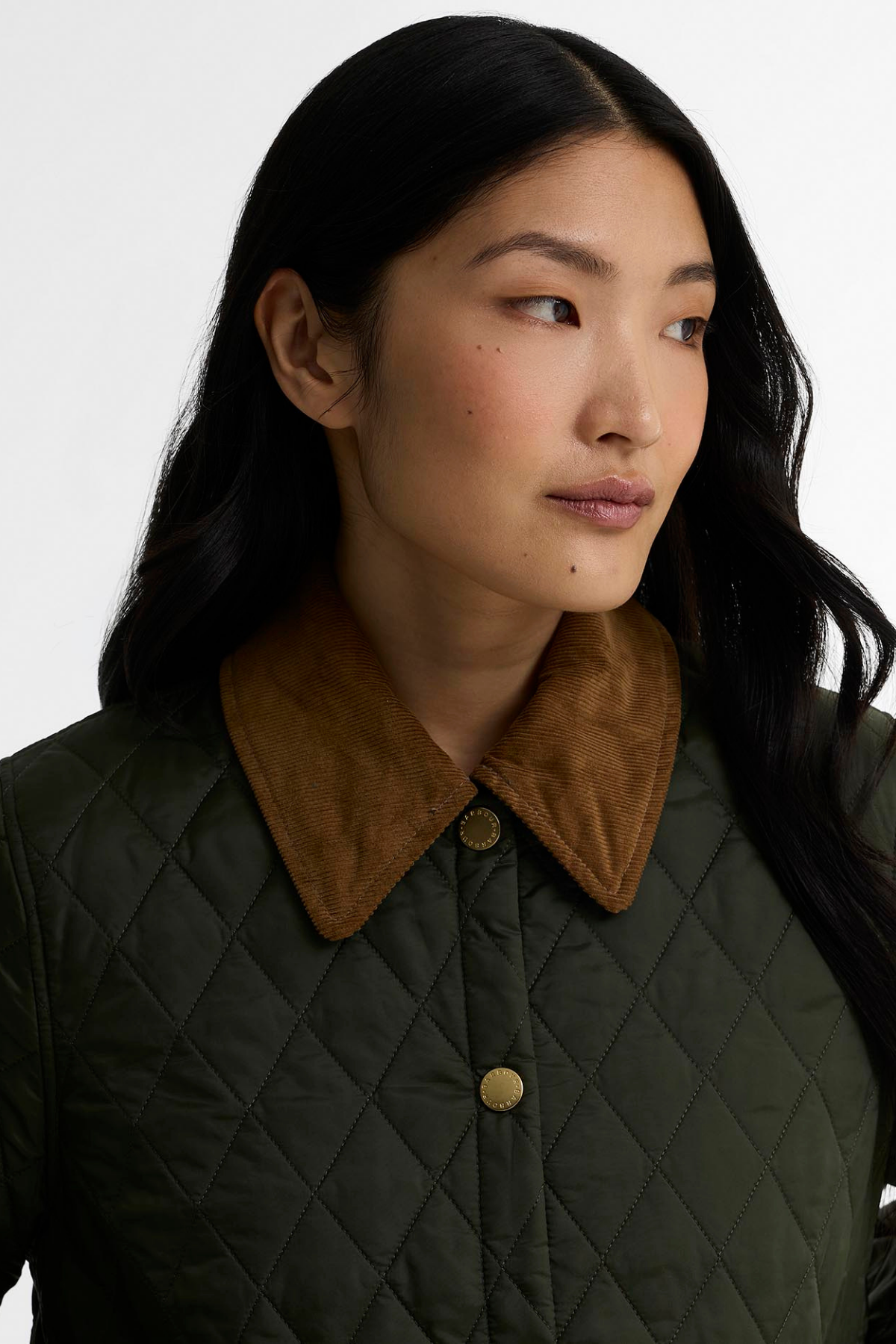 Barbour Icons Cropped Liddesdale Kapitone Ceket OL74 Olive Classic