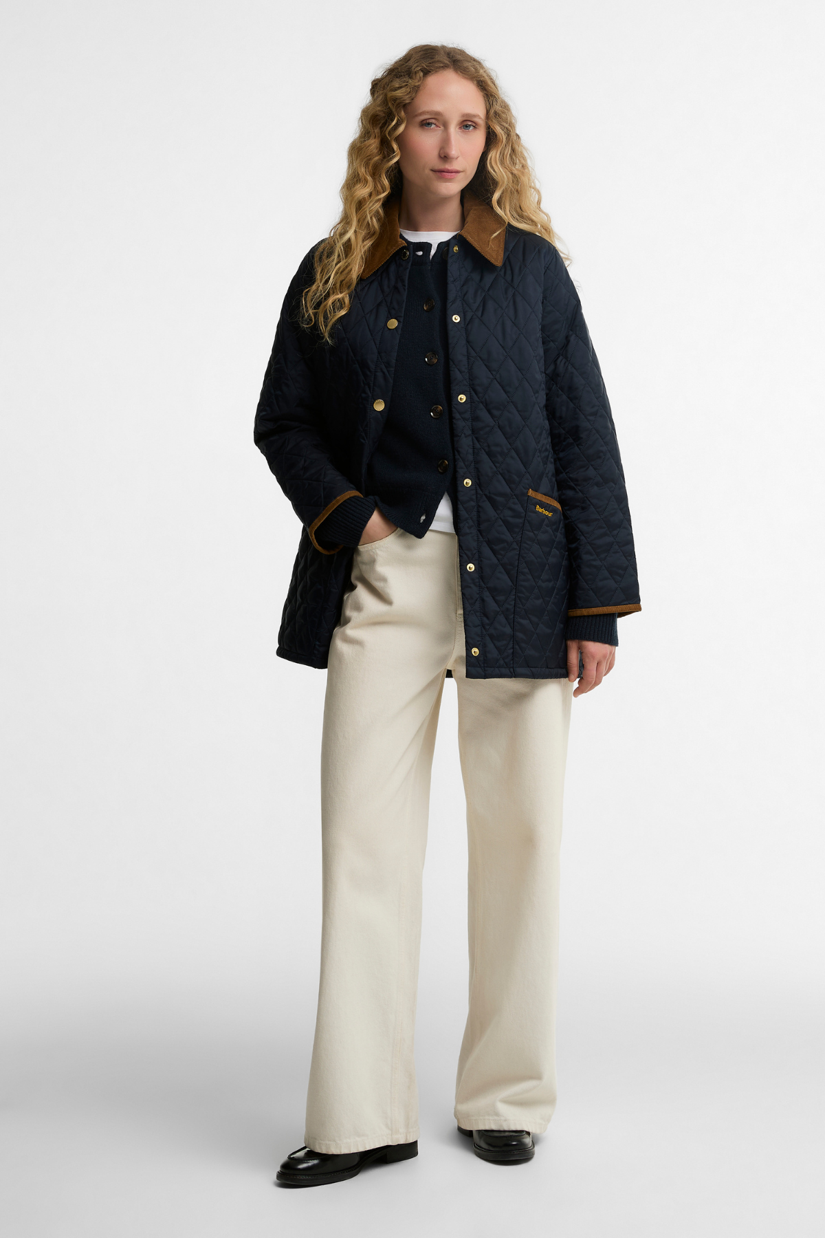 Barbour Icons Modern Liddesdale Kapitone Ceket NY52 Dark Navy Birchwood