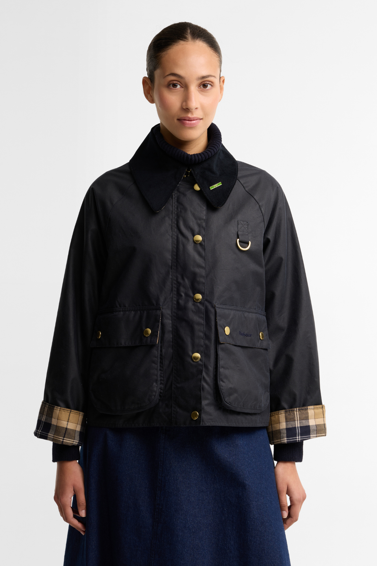 Barbour Icons Modern Spey Yağlı Ceket NY92 Navy Birchwood