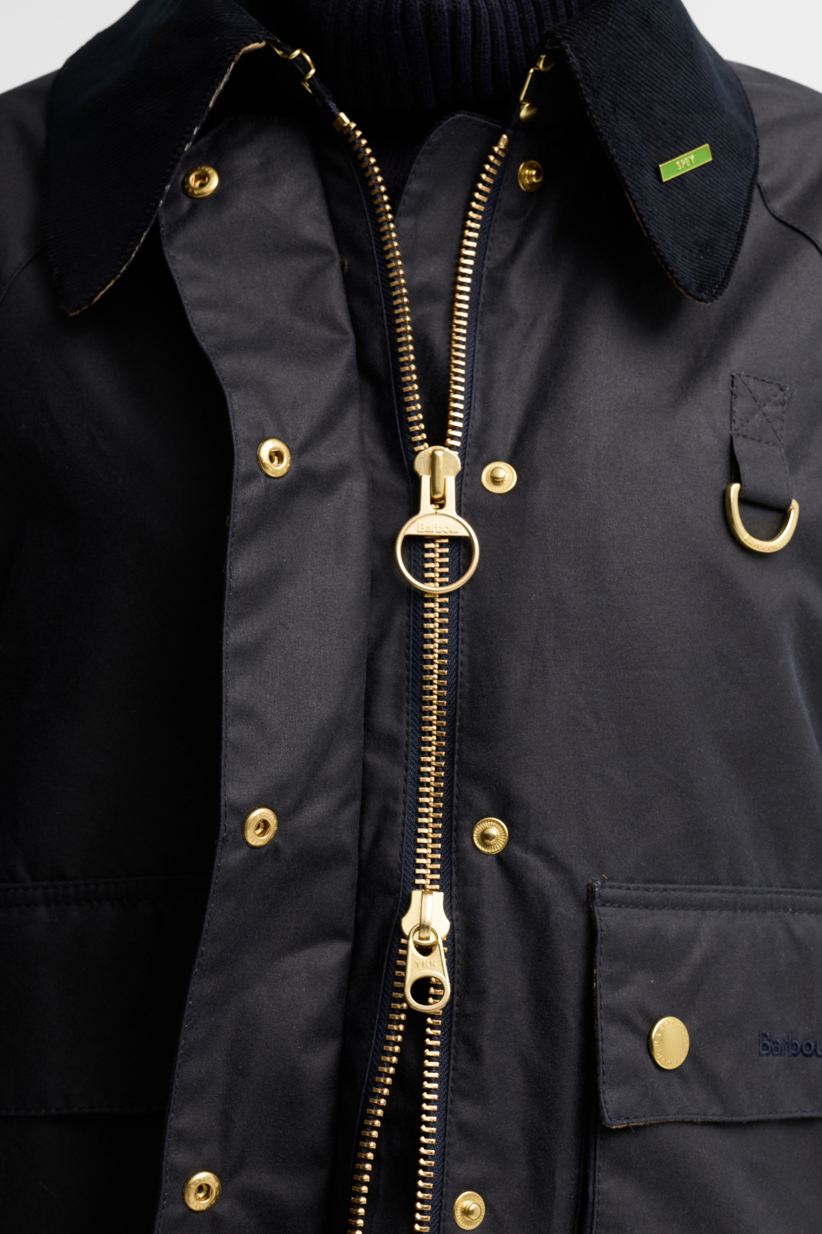 Barbour Icons Modern Spey Yağlı Ceket NY92 Navy Birchwood
