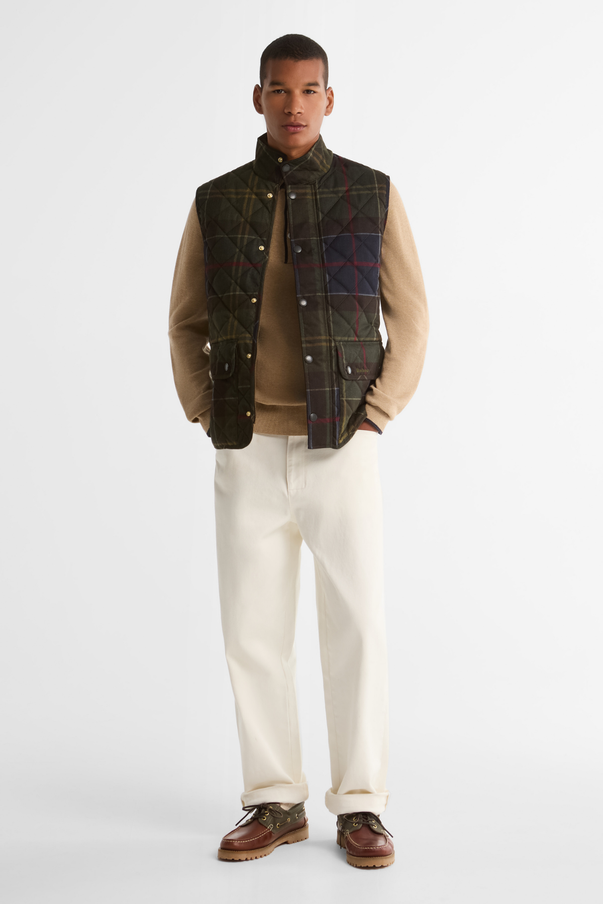Barbour Icons Tartan Lowerdale Kapitone Yelek TN14 Classic Tartan