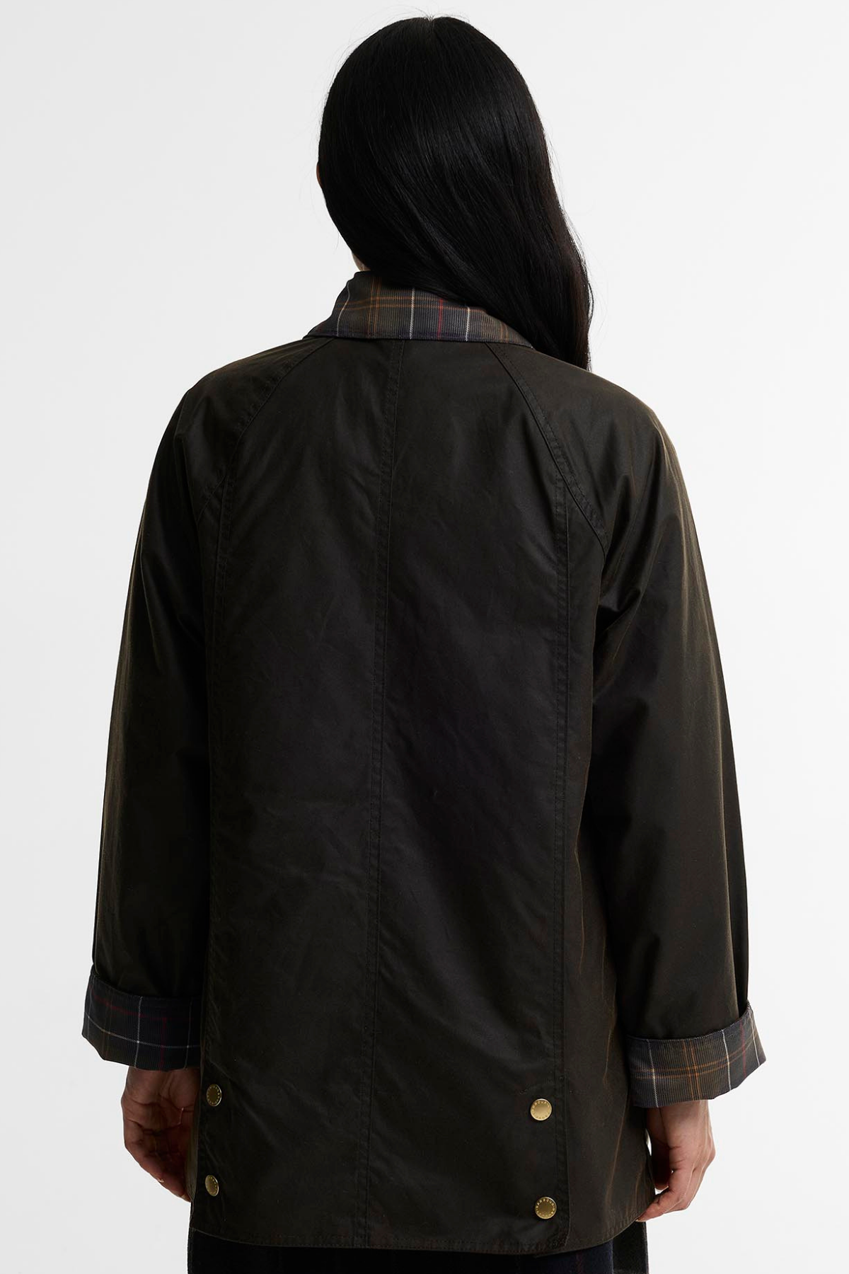 Barbour Icons Tartan Modern Beadnell Yağlı Ceket OL71 Olive-Classic Tartan