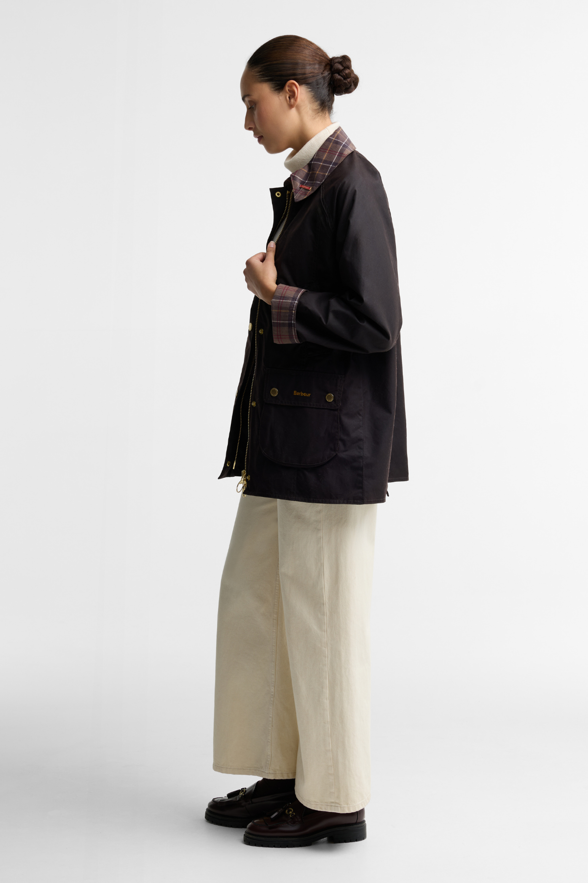 Barbour Icons Tartan Modern Beadnell Yağlı Ceket RU91 Rustic Muted