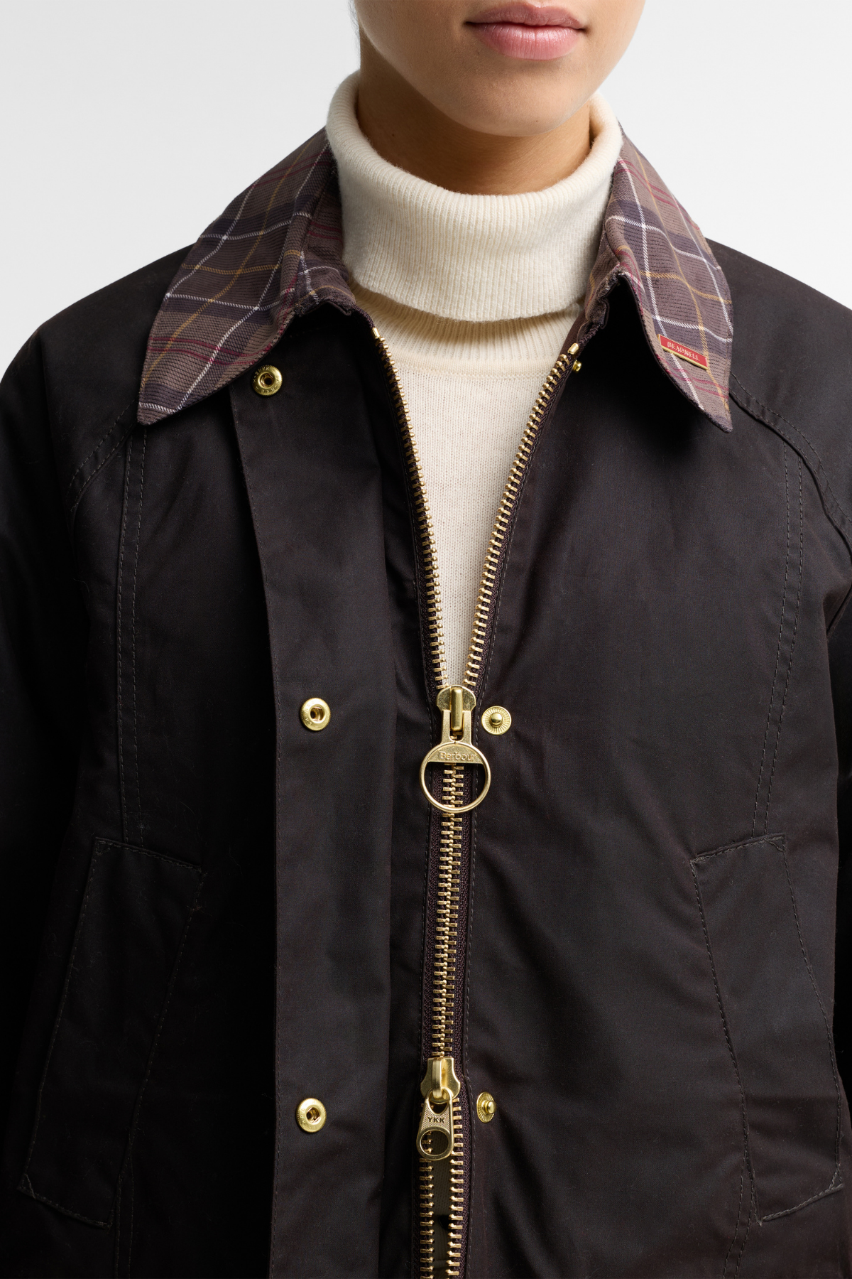 Barbour Icons Tartan Modern Beadnell Yağlı Ceket RU91 Rustic Muted