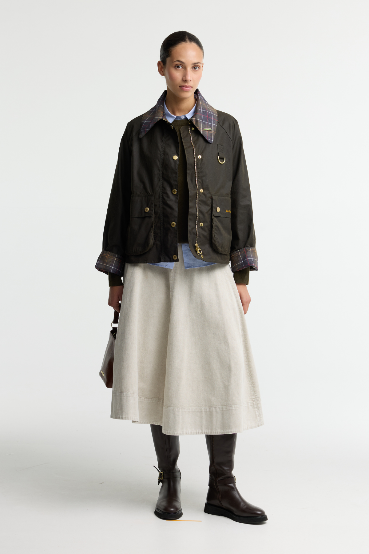Barbour Icons Tartan Spey Yağlı Ceket OL71 Olive-Classic