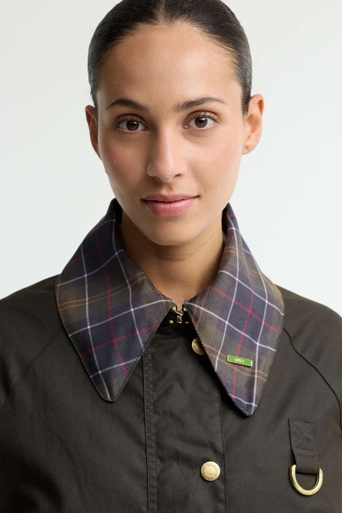 Barbour Icons Tartan Spey Yağlı Ceket OL71 Olive-Classic