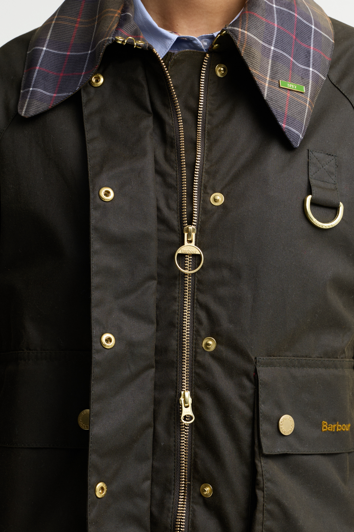 Barbour Icons Tartan Spey Yağlı Ceket OL71 Olive-Classic