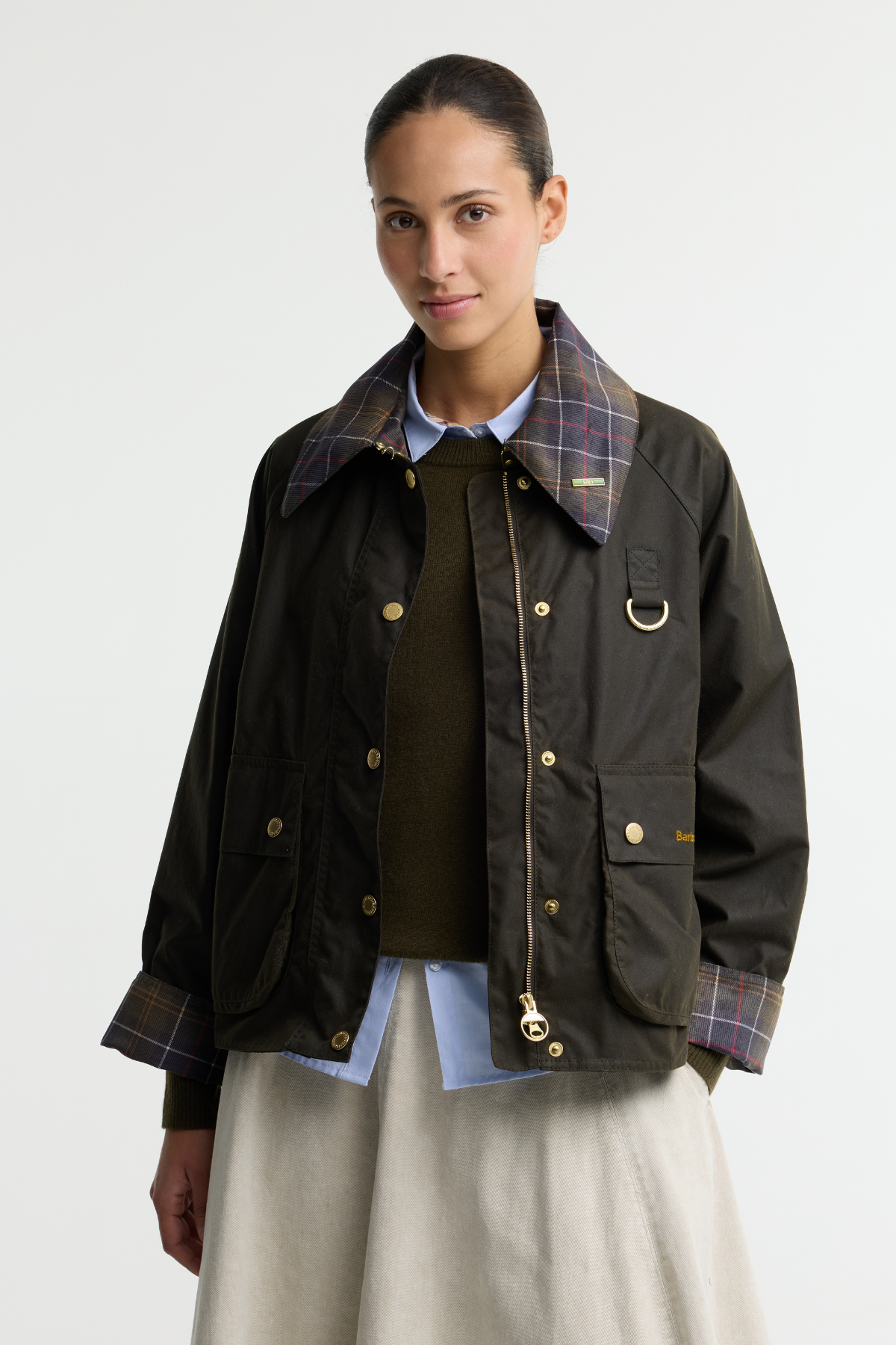 Barbour Icons Tartan Spey Yağlı Ceket OL71 Olive-Classic