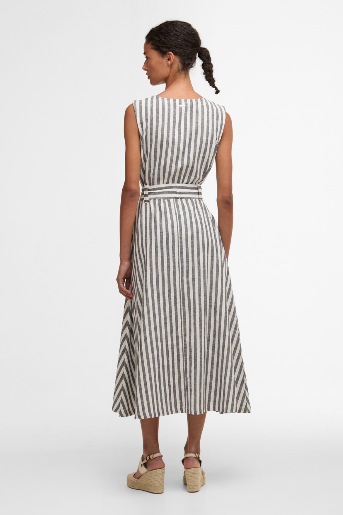 Barbour Inez Midi Elbise NY99 Dark Navy Stripe