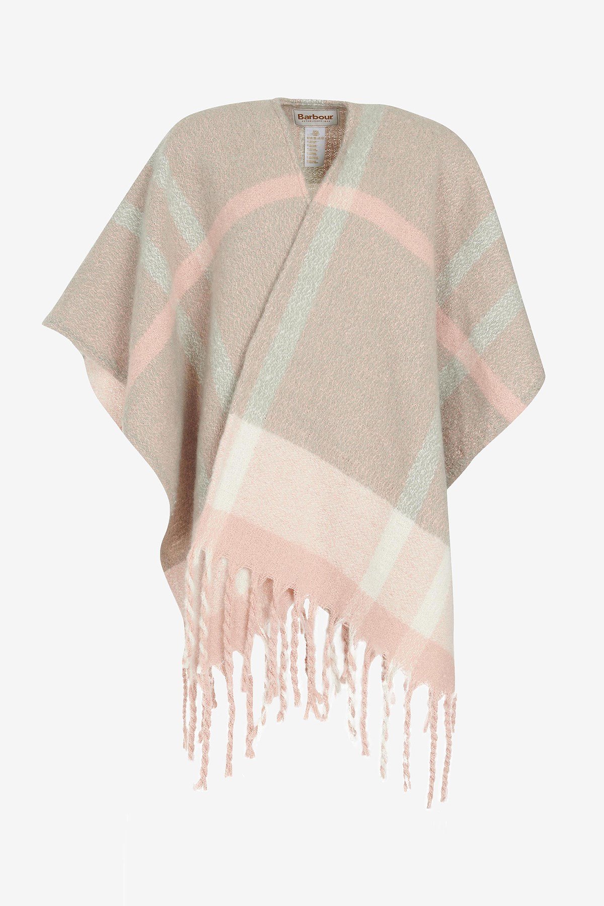 Barbour Isla Boucle Şal Hırka PI11 Pink/Grey