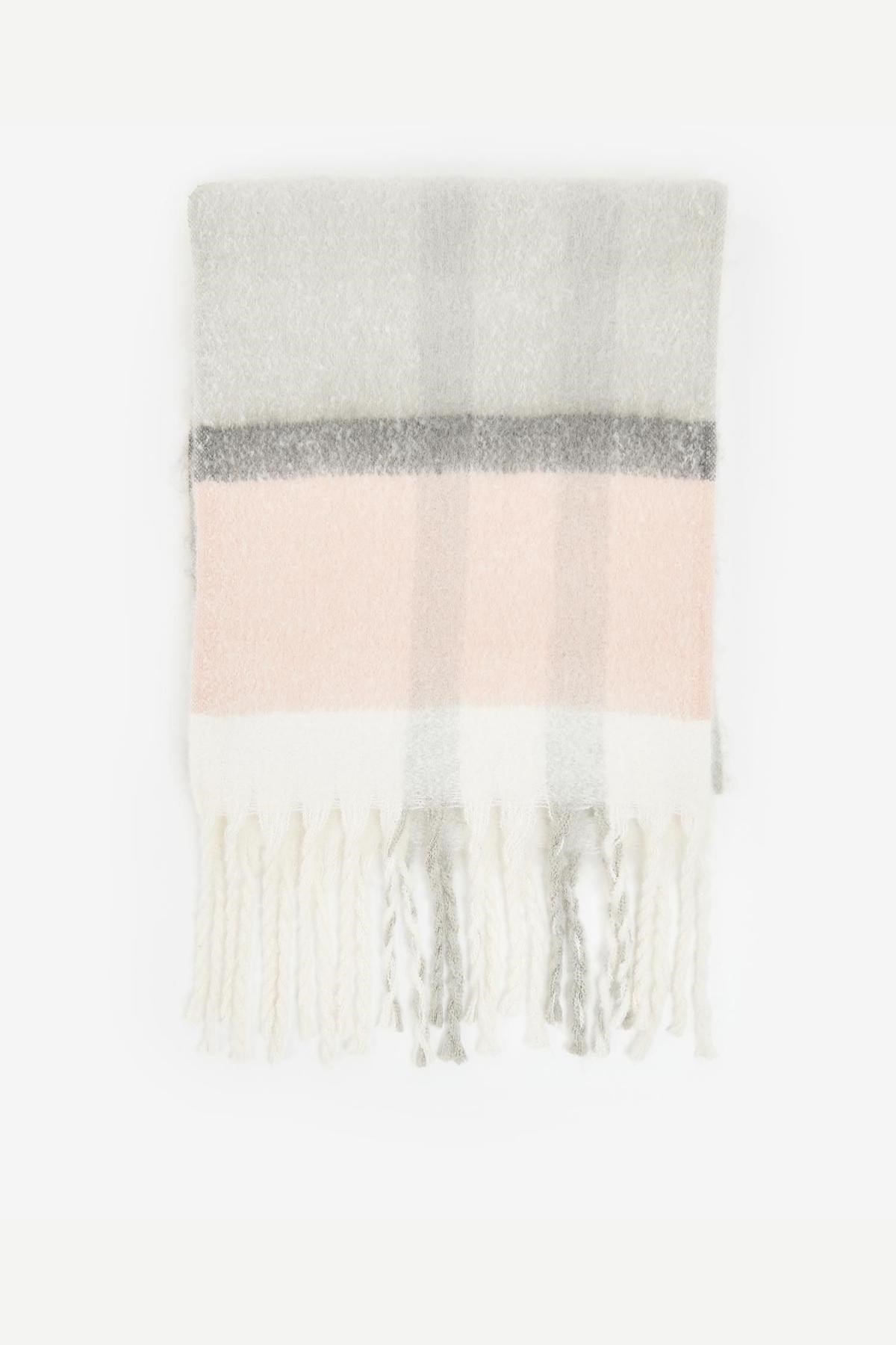 Barbour Isla Tartan Boucle Şal GY31 Grey Rose
