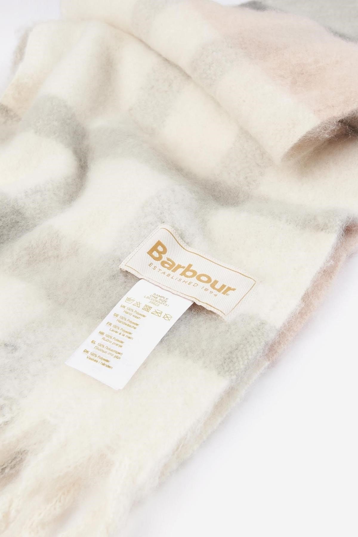 Barbour Isla Tartan Boucle Şal GY31 Grey Rose