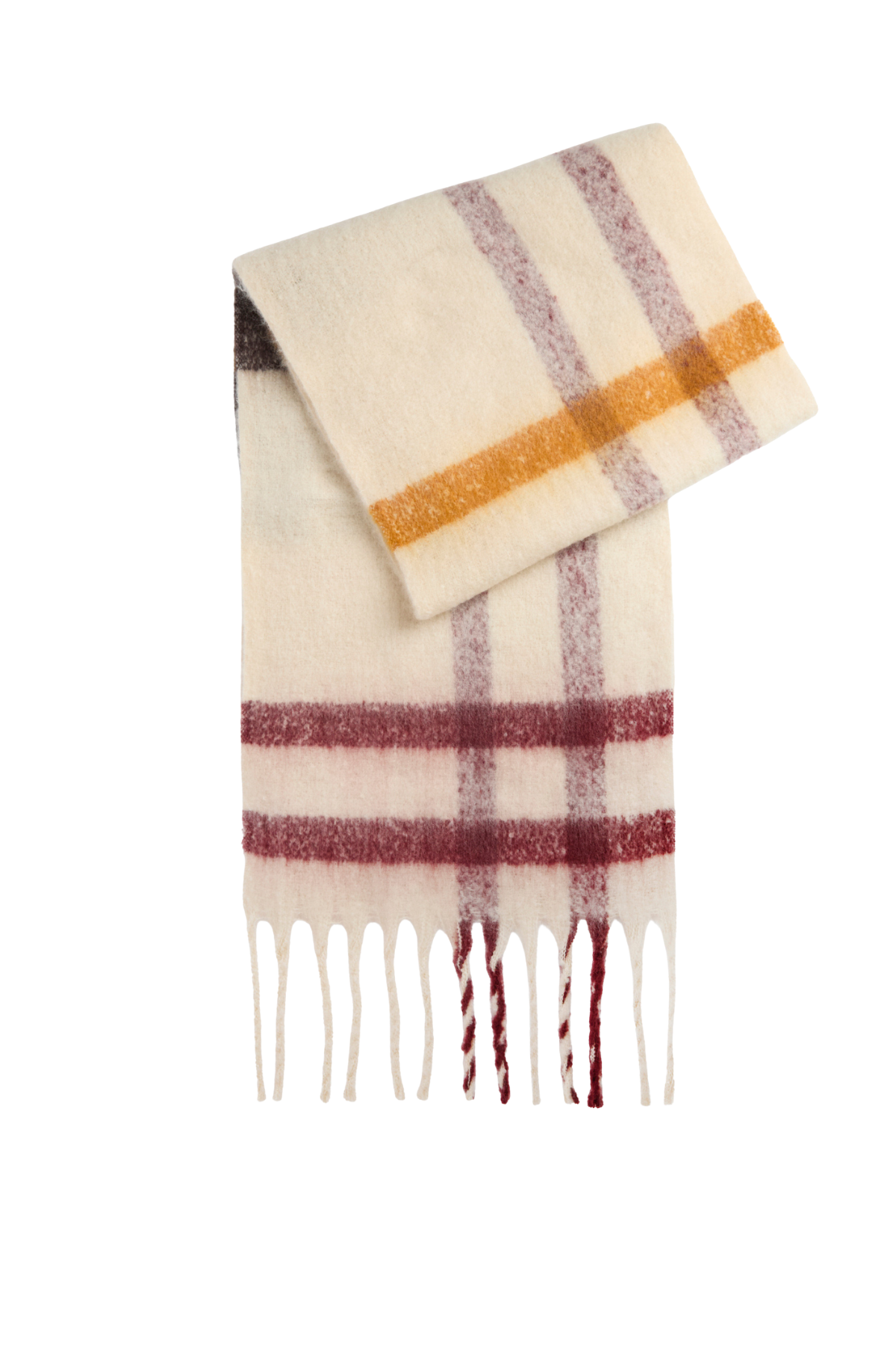 Barbour Isla Tartan Boucle Şal TN30 Ecru Muted Tartan