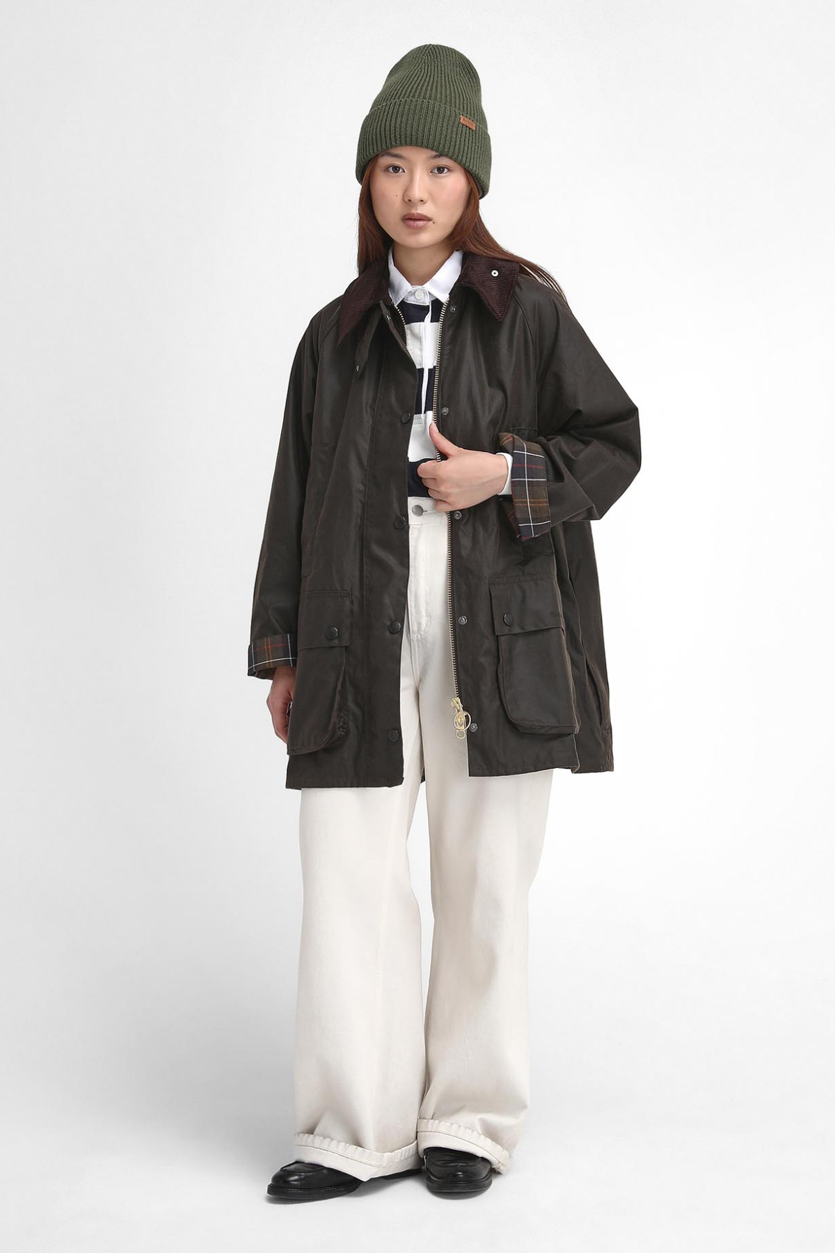 Barbour Kadın Beaufort Yağlı Ceket OL71 Olive-Classic