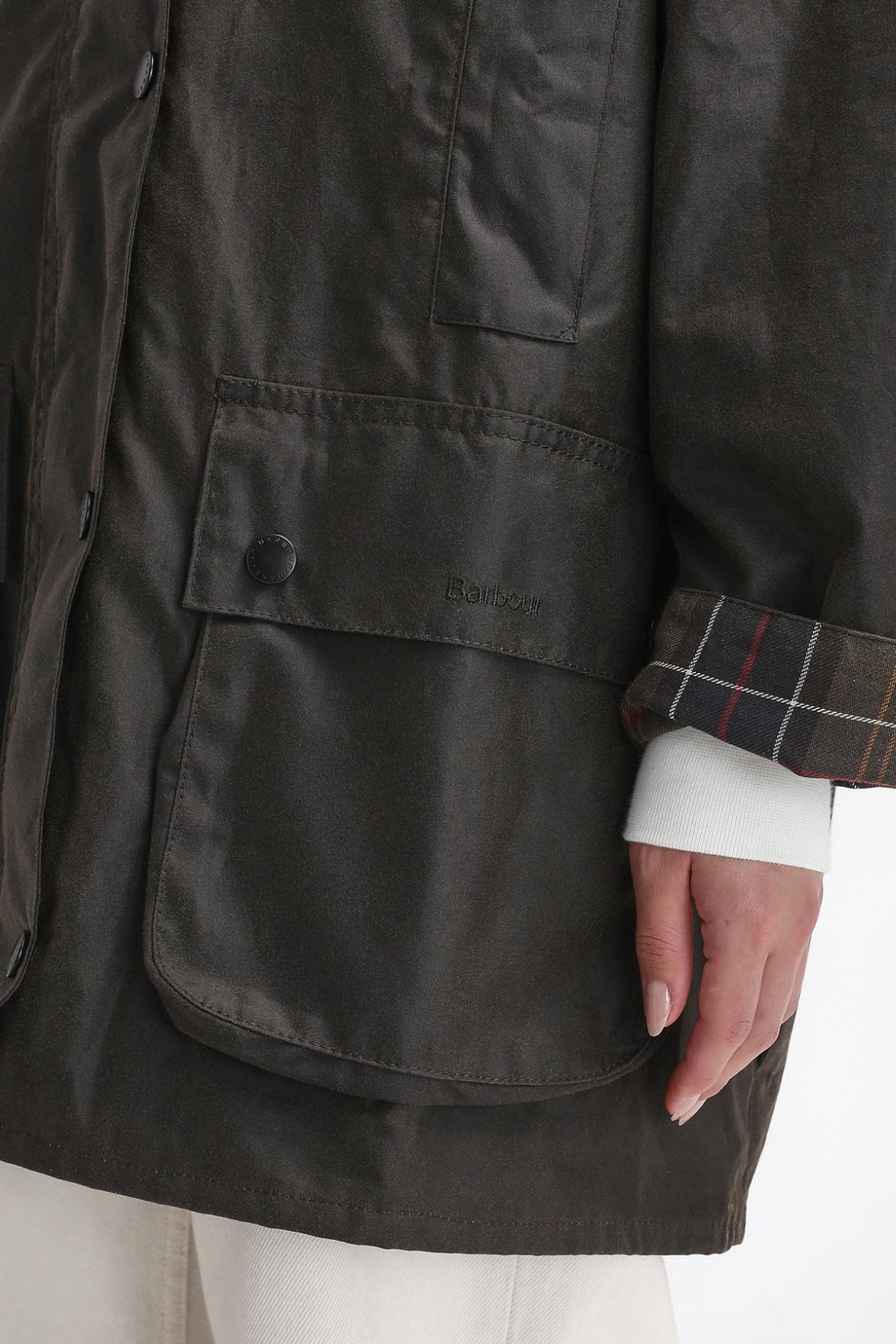 Barbour Kadın Beaufort Yağlı Ceket OL71 Olive-Classic