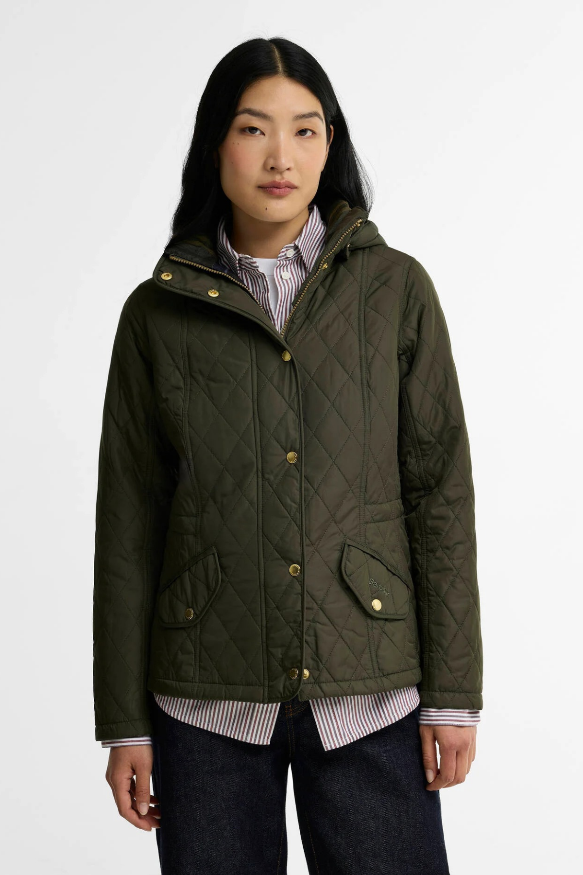 Barbour Kadın Millfire Quilt Kapitone Ceket GN92 Olive-Classic