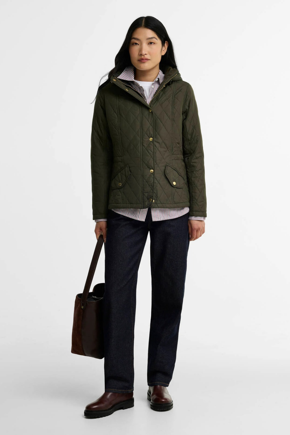 Barbour Kadın Millfire Quilt Kapitone Ceket GN92 Olive-Classic