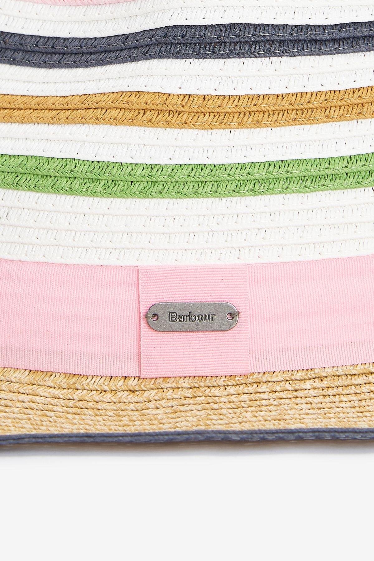 Barbour Kenmore Fedora Hasır Şapka PI31 Shell Pink/Multi