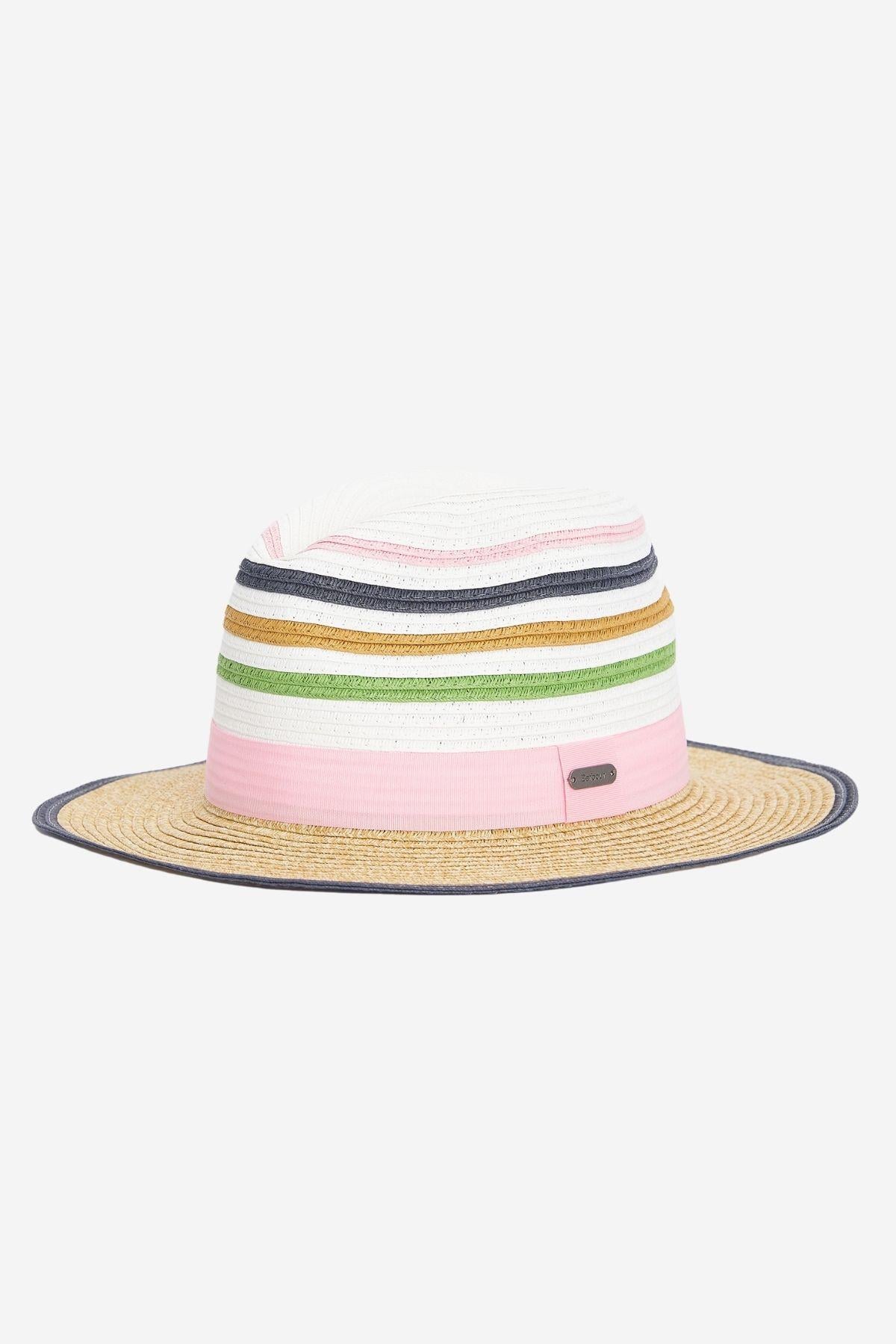 Barbour Kenmore Fedora Hasır Şapka PI31 Shell Pink/Multi