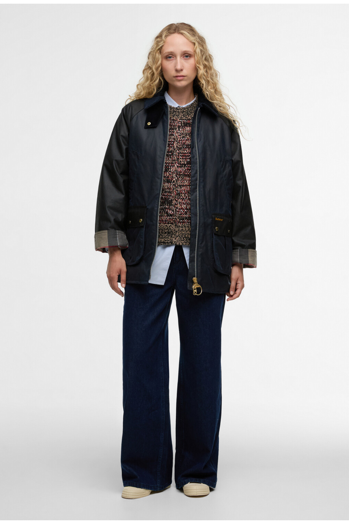 Barbour Kettlewell Yağlı Ceket NY71 Royal Navy/Black/Dress Tartan