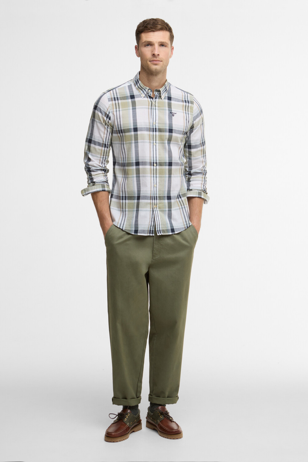 Barbour Kidd Tailored Gömlek GN34 Laurel Green
