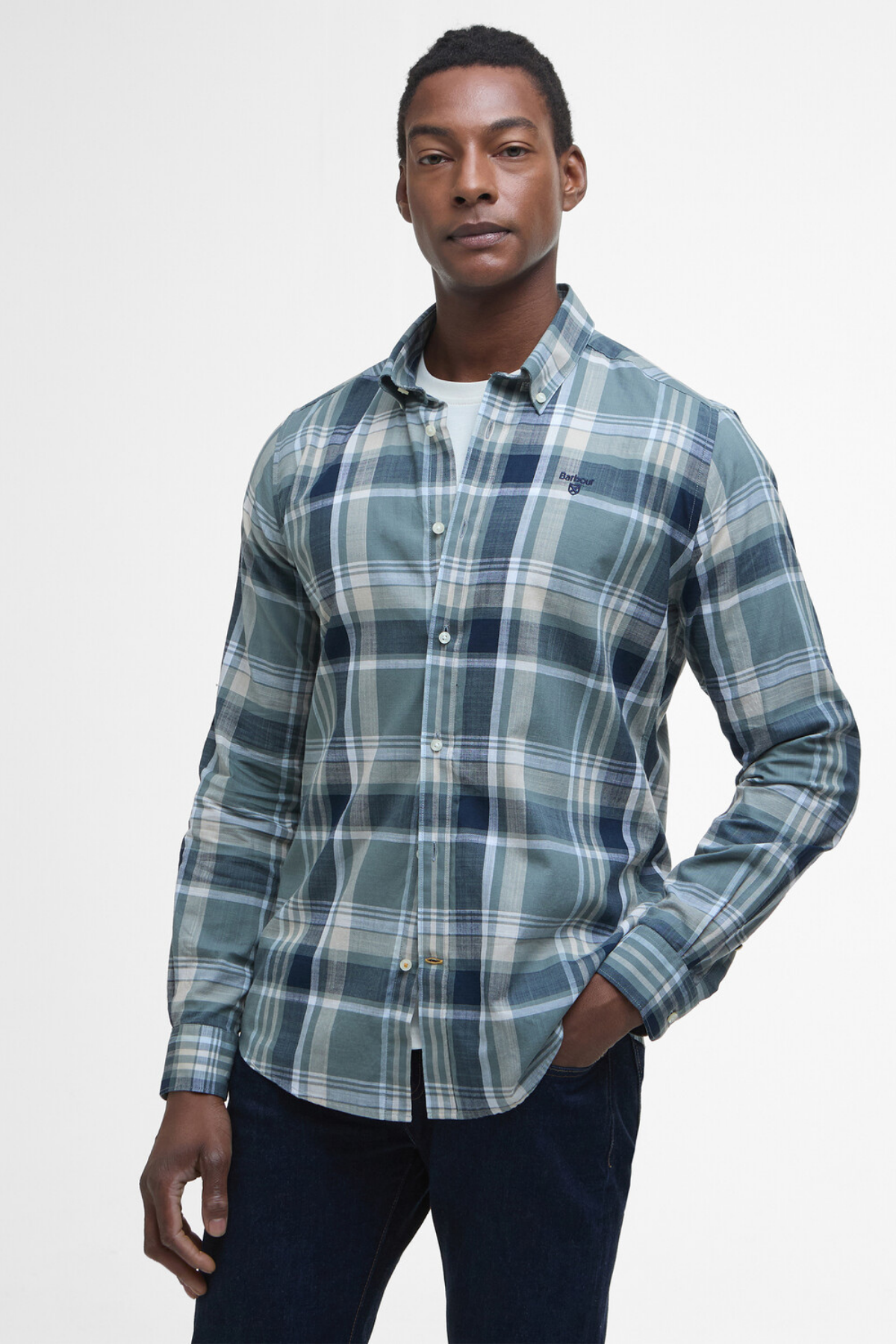 Barbour Kidd Tailored Gömlek TE31 Vintage Teal