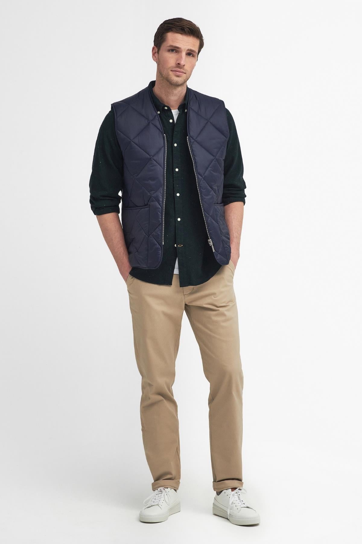 Barbour Large Box Kapitone Yelek NY71 Navy