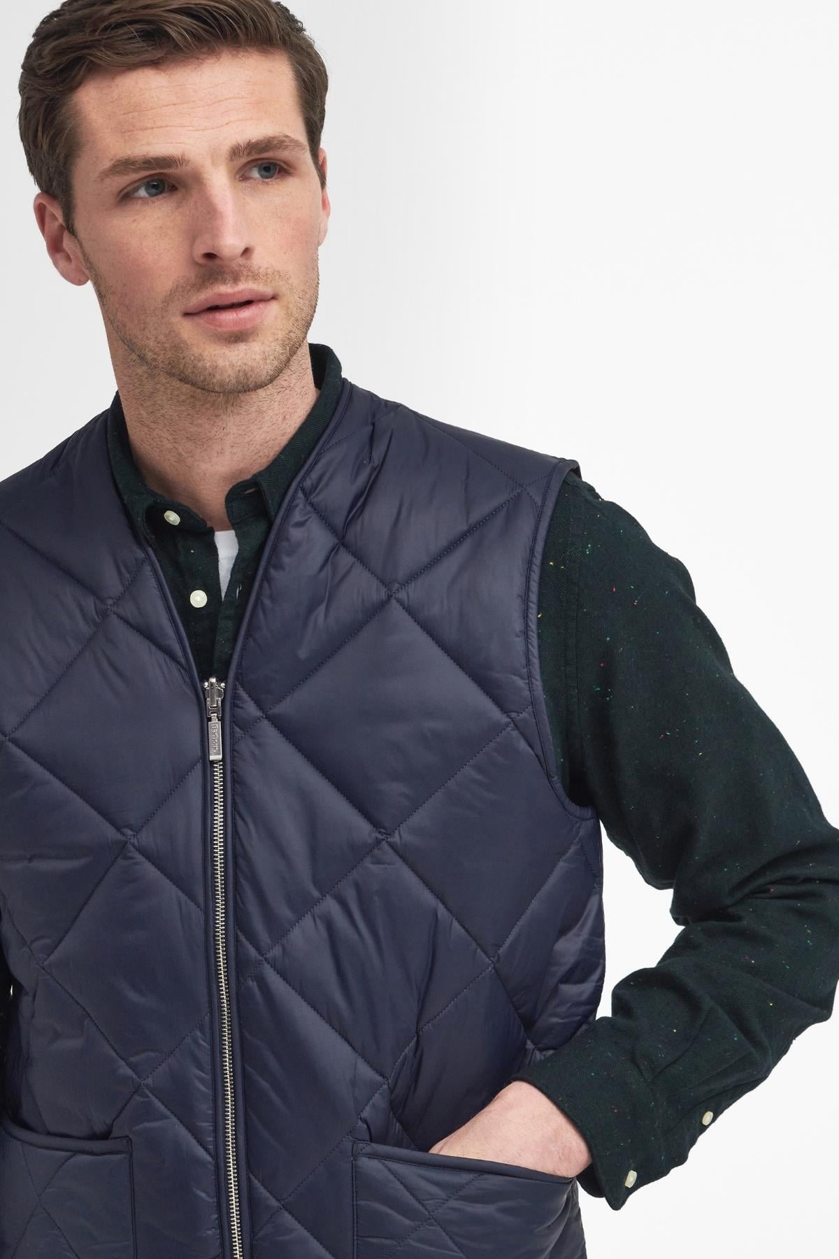 Barbour Large Box Kapitone Yelek NY71 Navy